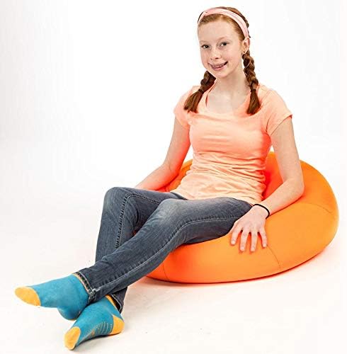 Fun and Function - Mega Mushy Smushy Bean Bag Chair - Alternative Seating Options for Classrooms, Clinic & Home Use - Lightweight & Calming - Large, 24 Inches - Orange