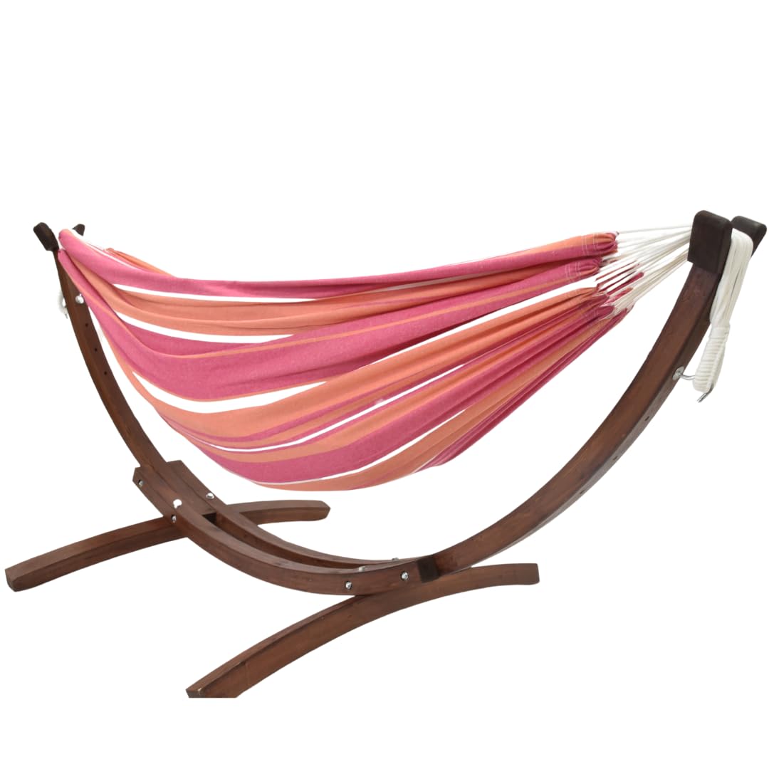 Vivere Solid Pine Wood Hammock Combo, Natural