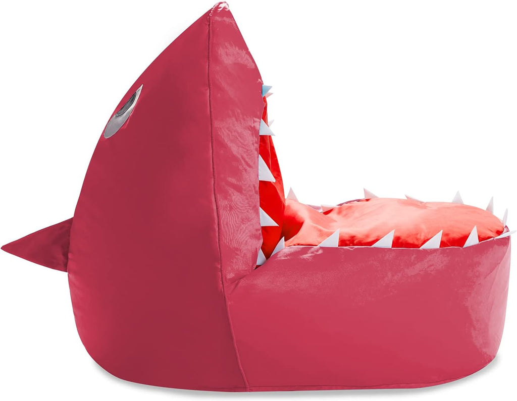 Posh Creations Shark Kids Bean Bag Chair, Cozy Chair for Toddlers and Kids, Children's Bean Bag