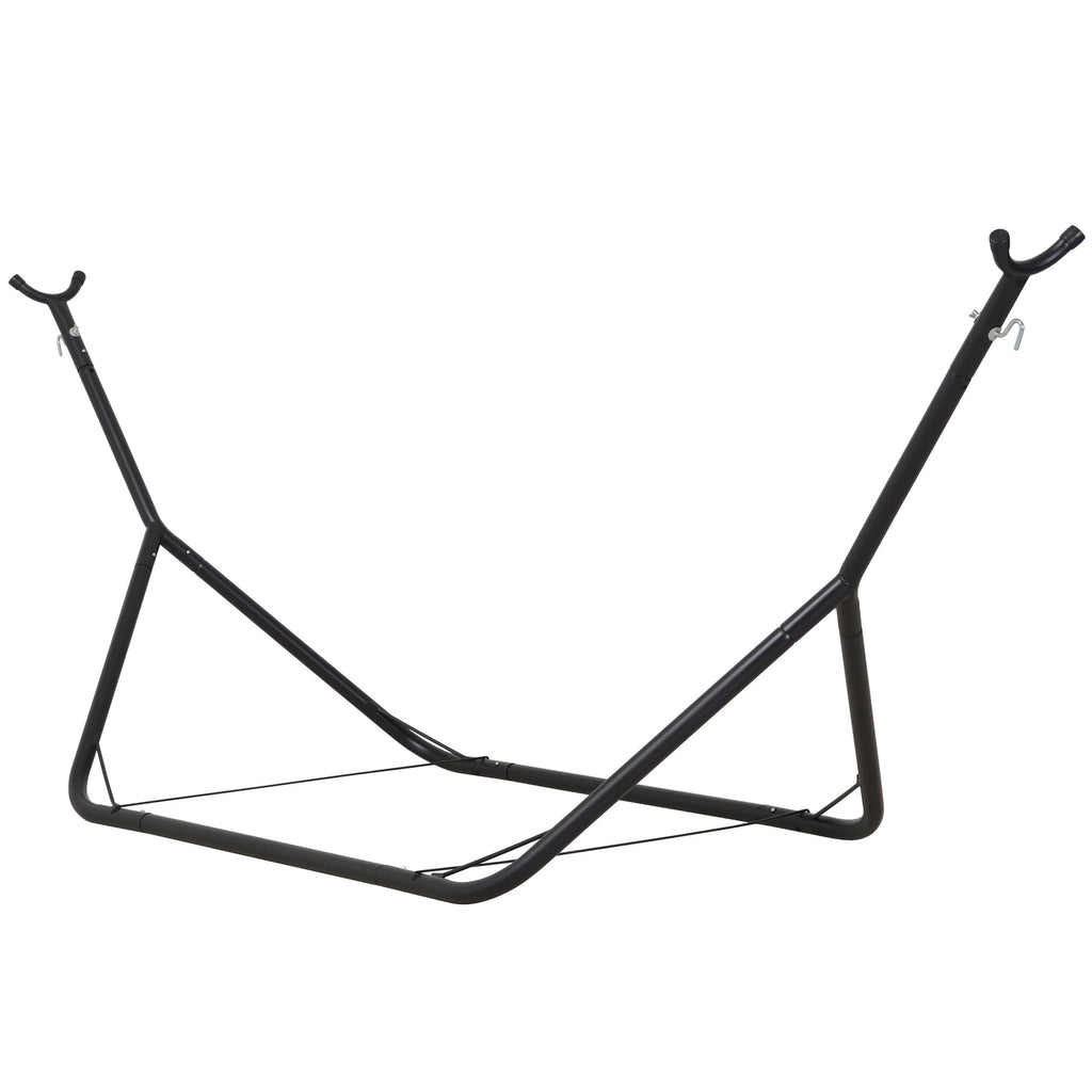 ANOW Double Space Saving Hammock with Stand, Dark Gray with Tassels