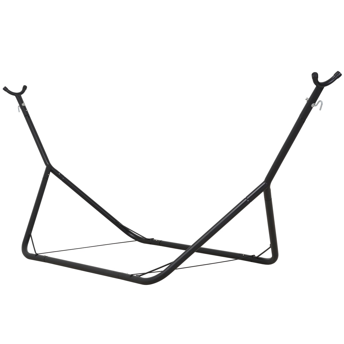 ANOW Double Space Saving Hammock with Stand, Dark Gray with Tassels