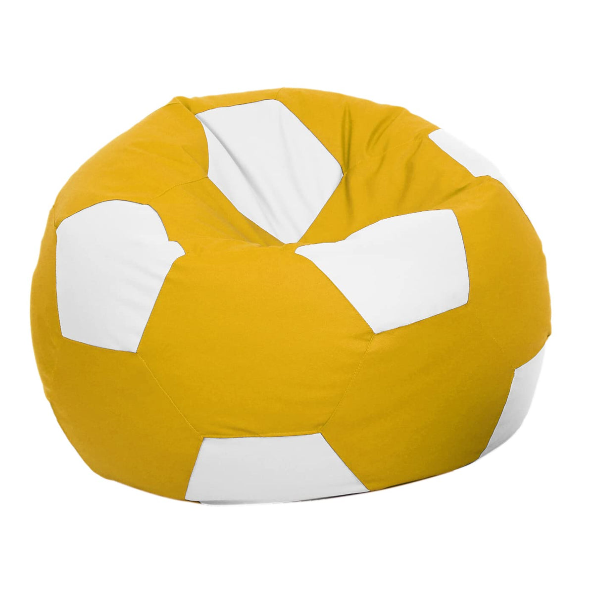 Ample Decor Bean Bag Cover (Filler Not Included), Plush Toys Storage Soft Leatherette, Durable Construction Sturdy Zipper, Ideal for Children and Teenagers - Yellow