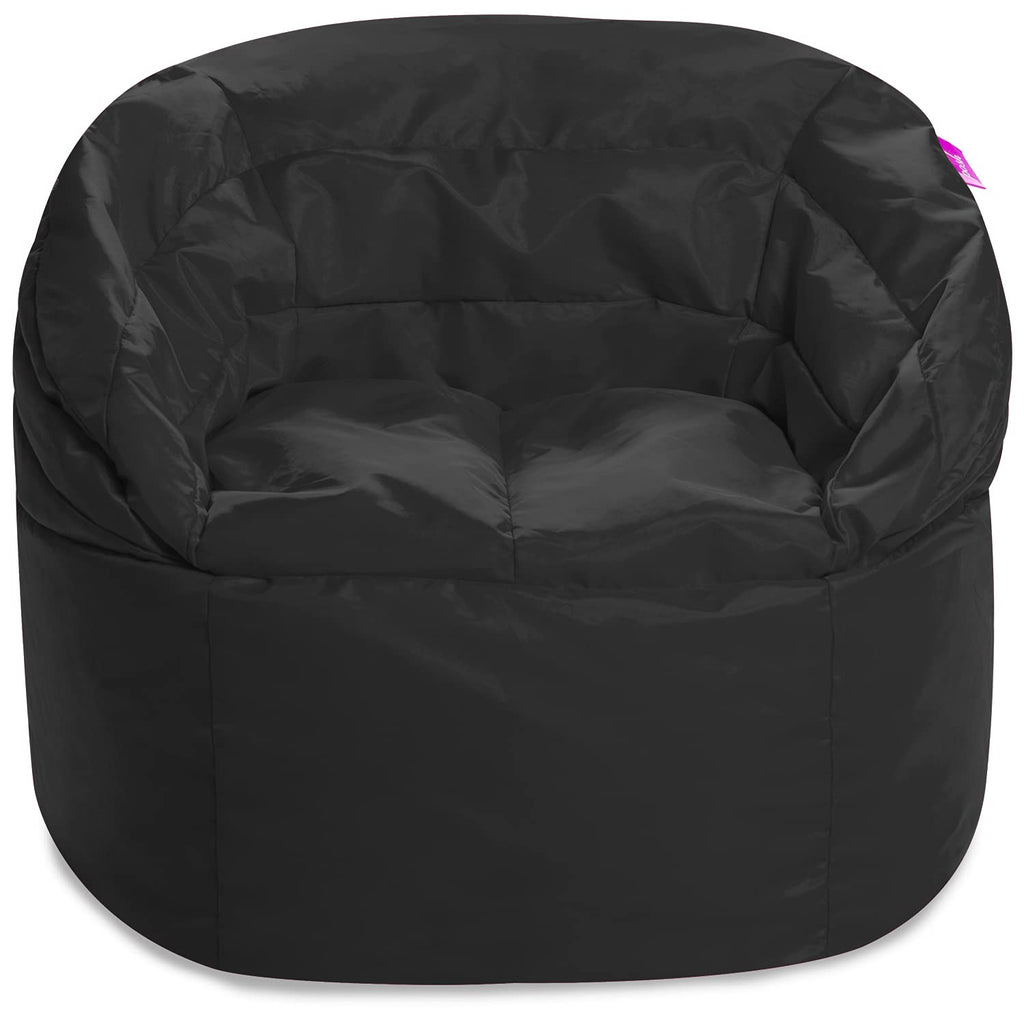 Posh Creations Structured Comfy Bean Bag Chair for Gaming, Reading, and Watching TV, Malibu Lounge, Canvas - Forest Critters on White