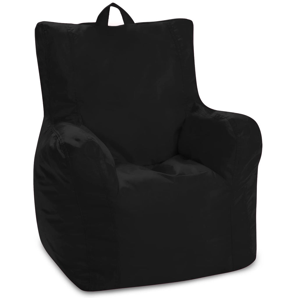 Posh Creations Structured Comfy Bean Bag Chair for Gaming, Reading, and Watching TV, Malibu Lounge, Canvas - Forest Critters on White