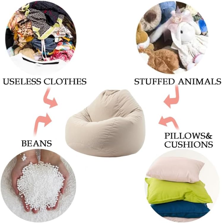 ENBAOHUI 3 Ft Bean Bag Chair Cover (No Filler) Stuffed Animal Storage Bean Bag Cover for Pets Dogs/Cats Bed Corduroy Stuffed for Organizing Plush Toys