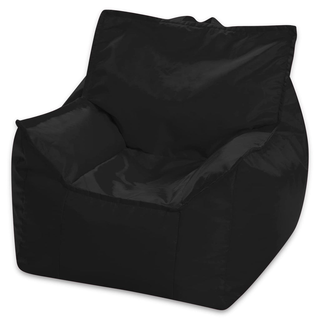 Posh Creations Structured Comfy Bean Bag Chair for Gaming, Reading, and Watching TV, Malibu Lounge, Canvas - Forest Critters on White