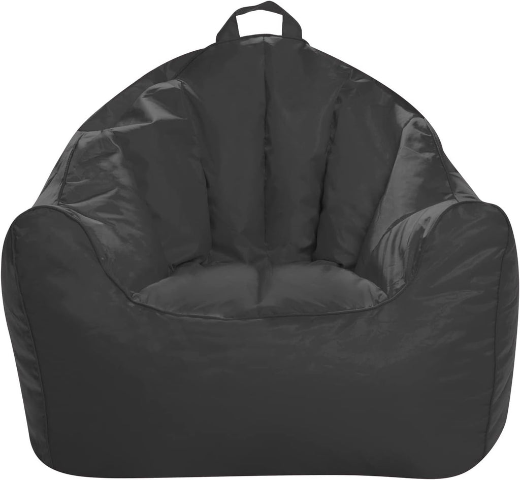 Posh Creations Structured Comfy Bean Bag Chair for Gaming, Reading, and Watching TV, Malibu Lounge, Canvas - Forest Critters on White