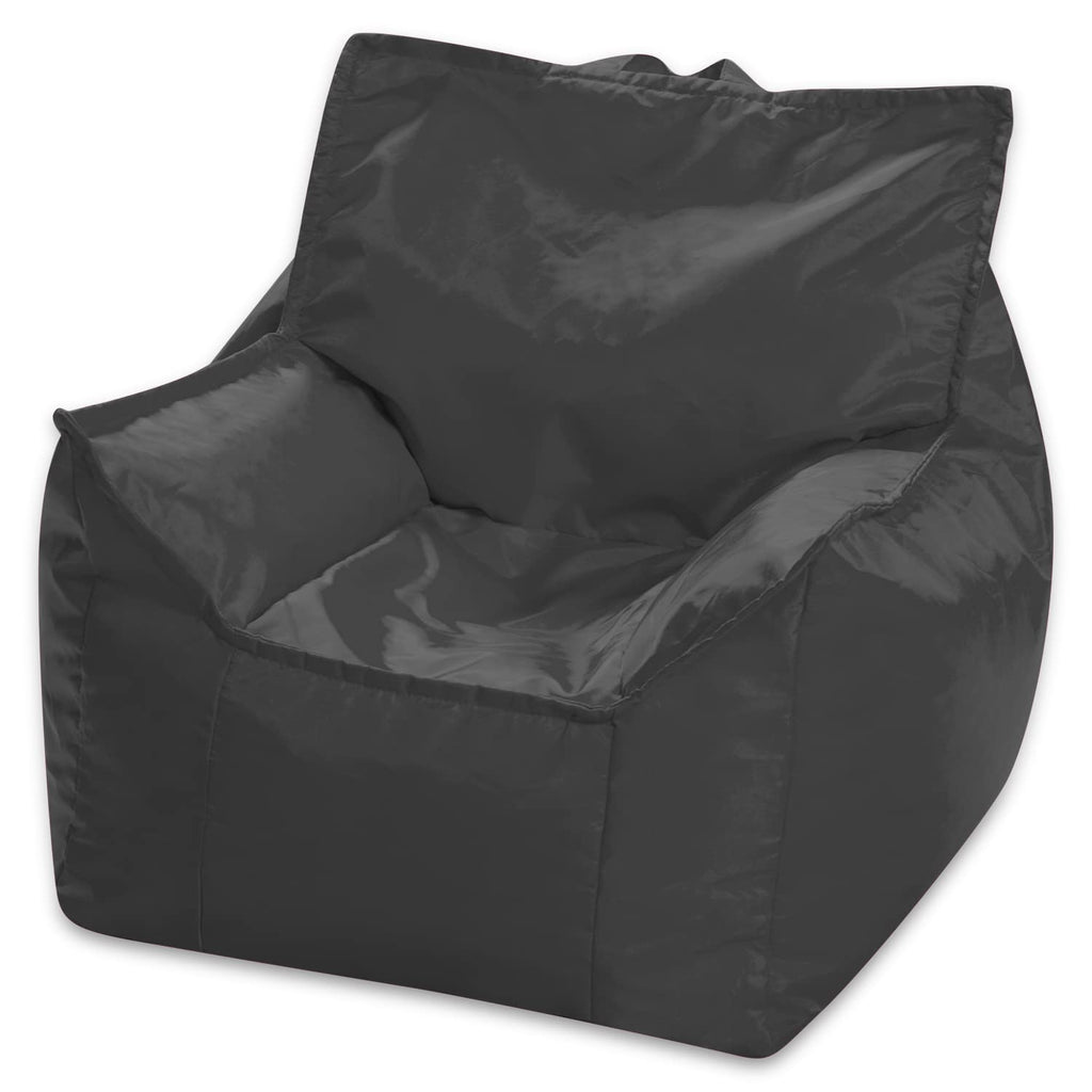 Posh Creations Structured Comfy Bean Bag Chair for Gaming, Reading, and Watching TV, Malibu Lounge, Canvas - Forest Critters on White