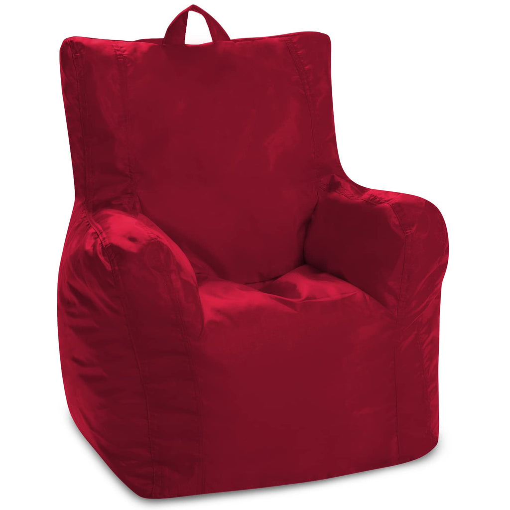 Posh Creations Structured Comfy Bean Bag Chair for Gaming, Reading, and Watching TV, Malibu Lounge, Canvas - Forest Critters on White