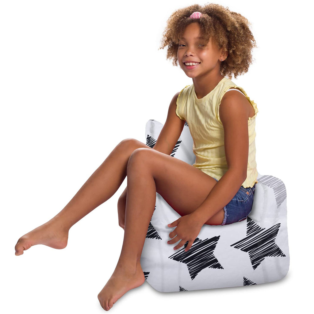 Posh Creations Pasadena Bean Bag Toddlers and Kids, Comfy Chair for Children, Soft Nylon-Lime