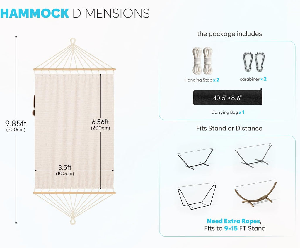 Hammock for Outside, Double Hammocks Without Stand
