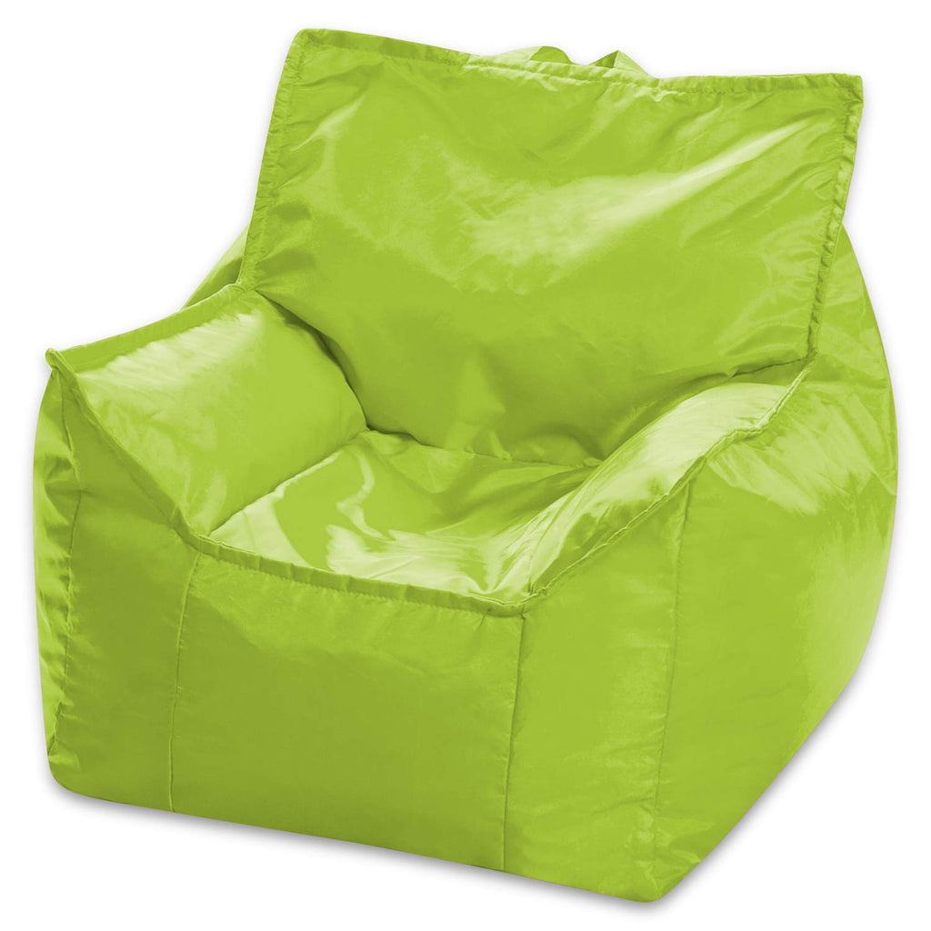 Posh Creations Structured Comfy Bean Bag Chair for Gaming, Reading, and Watching TV, Malibu Lounge, Canvas - Forest Critters on White