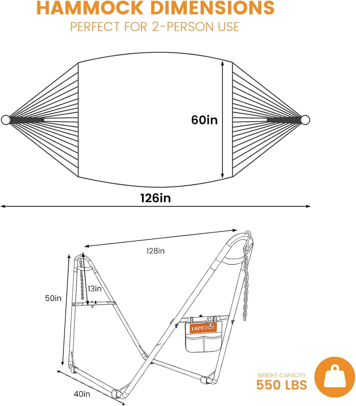 Lazy Daze Mayan Hammock with Heavy Duty Steel Stand