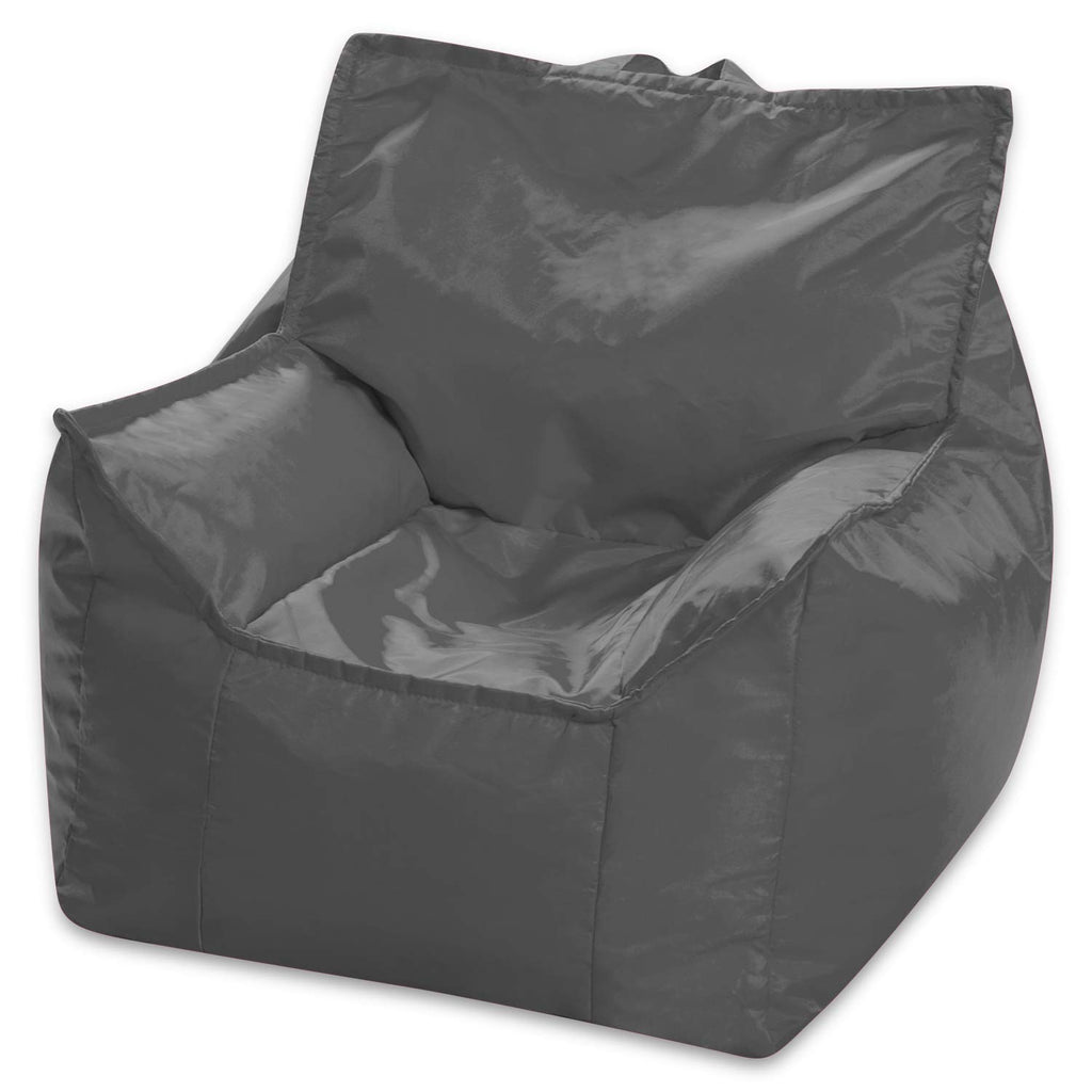Posh Creations Structured Comfy Bean Bag Chair for Gaming, Reading, and Watching TV, Malibu Lounge, Canvas - Forest Critters on White