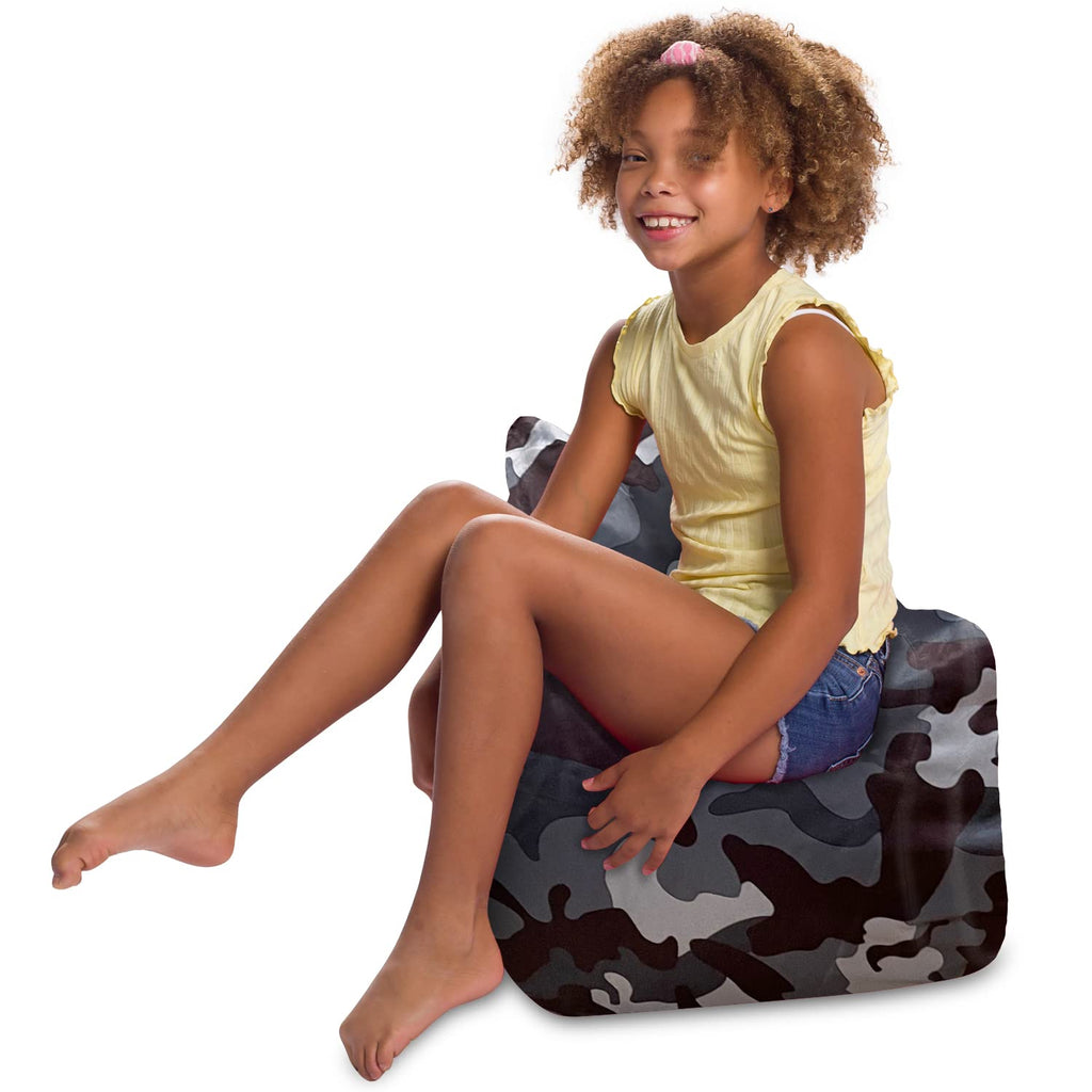 Posh Creations Pasadena Bean Bag Toddlers and Kids, Comfy Chair for Children, Soft Nylon-Lime