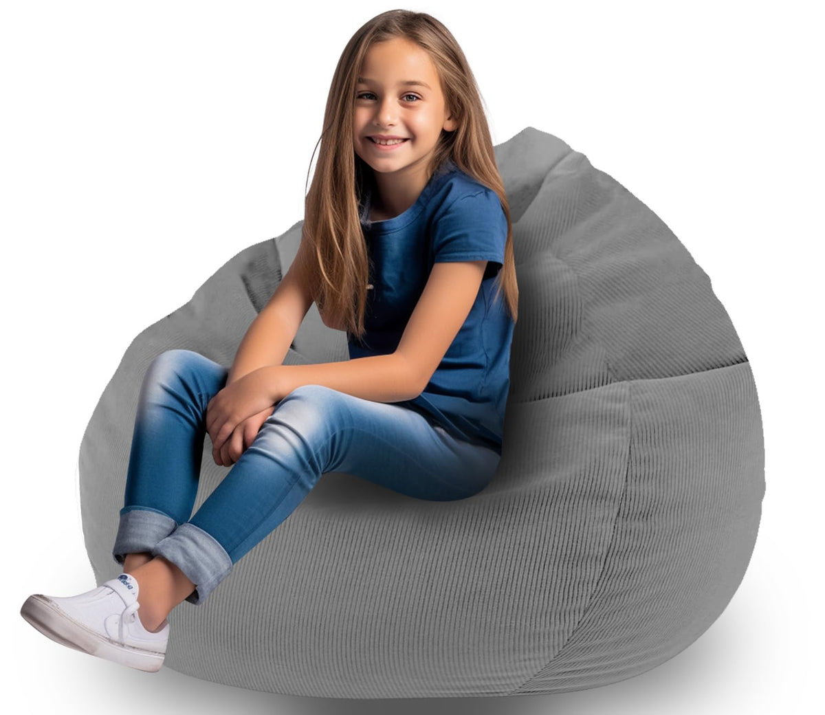 Stuffed Animal Bean Bag Storage Chair Cover for Kids Teens Adults (No Filler) Soft Washable Premium Corduroy Organizing Plush Toys Comfortable Organizer Keep Clutter with Premium Zipper Medium