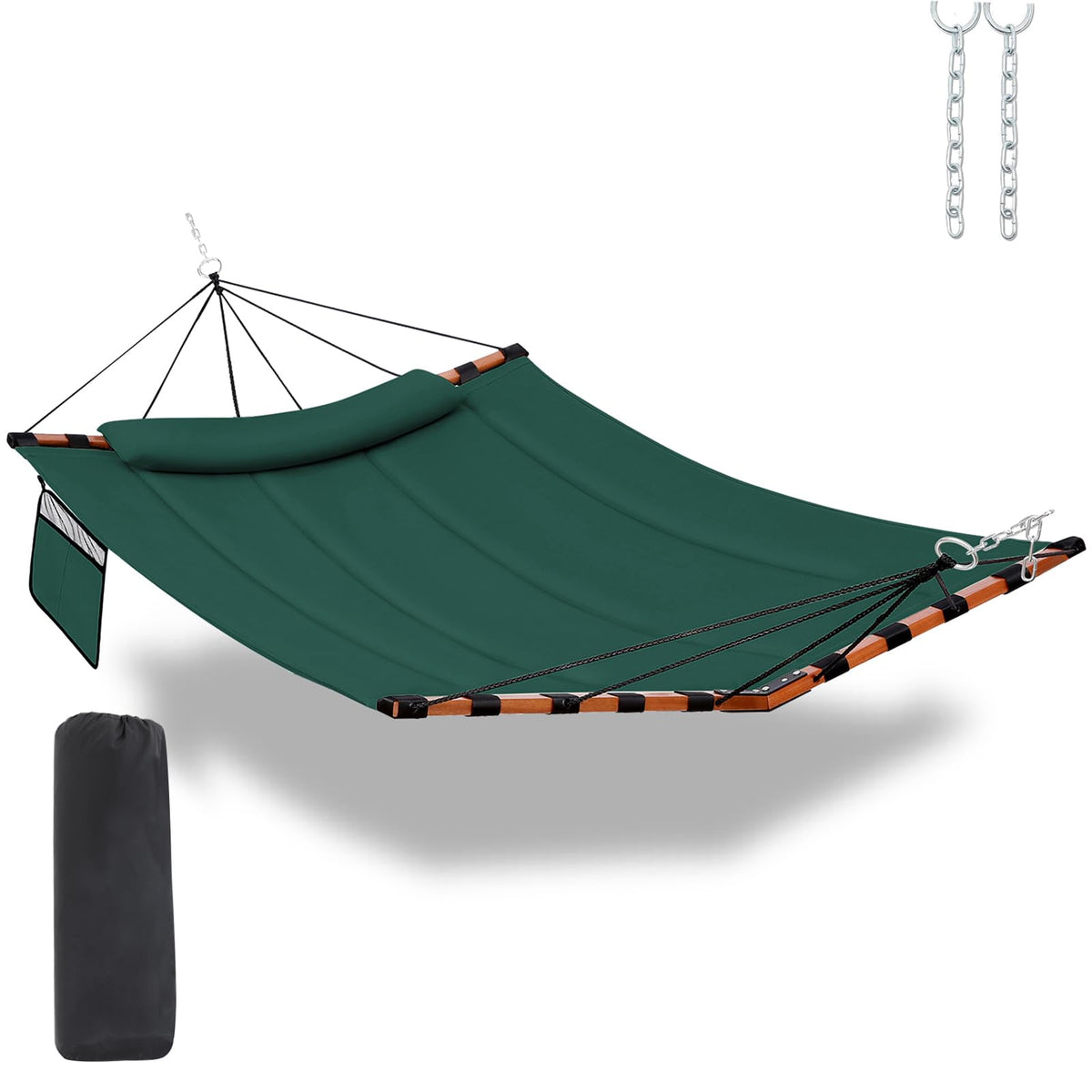 TegerDeger 12FT 2 Person Hammock with Stand V-Shape Spreader Bar - Beige