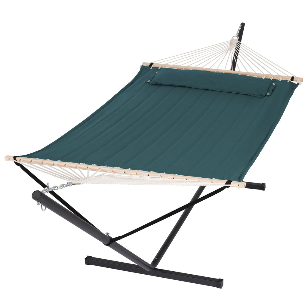 SUNCREAT Extra Large Double Hammock with Stand, 475lbs Capacity, Grey