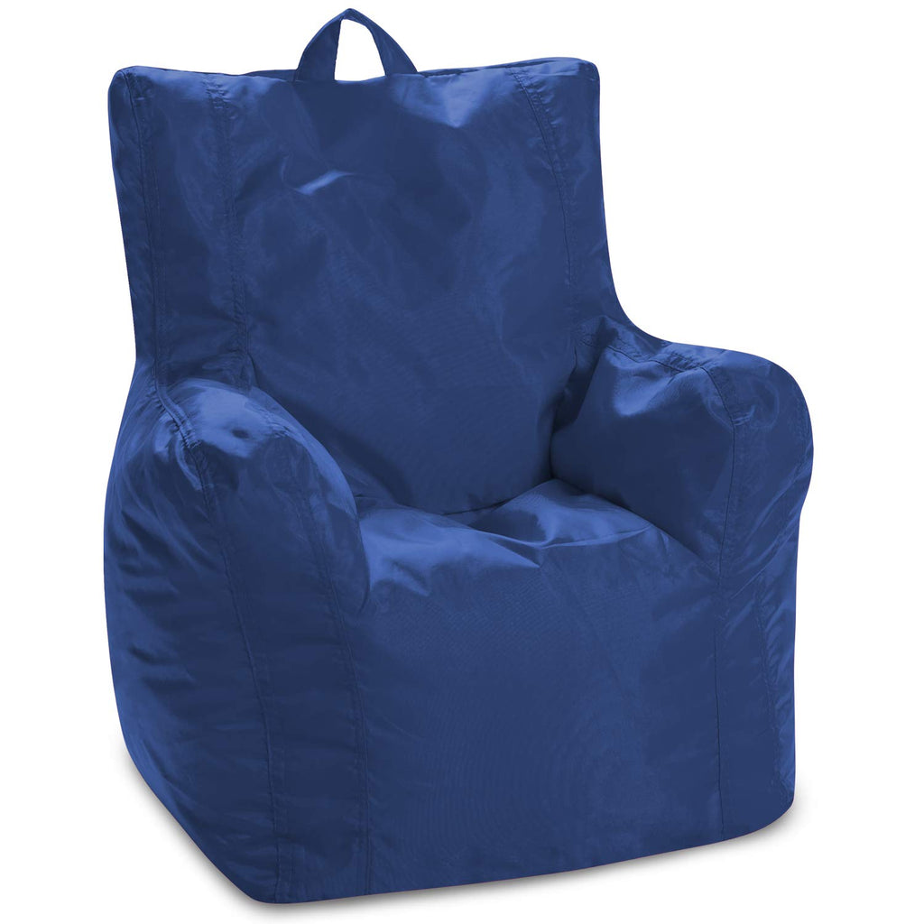 Posh Creations Structured Comfy Bean Bag Chair for Gaming, Reading, and Watching TV, Malibu Lounge, Canvas - Forest Critters on White