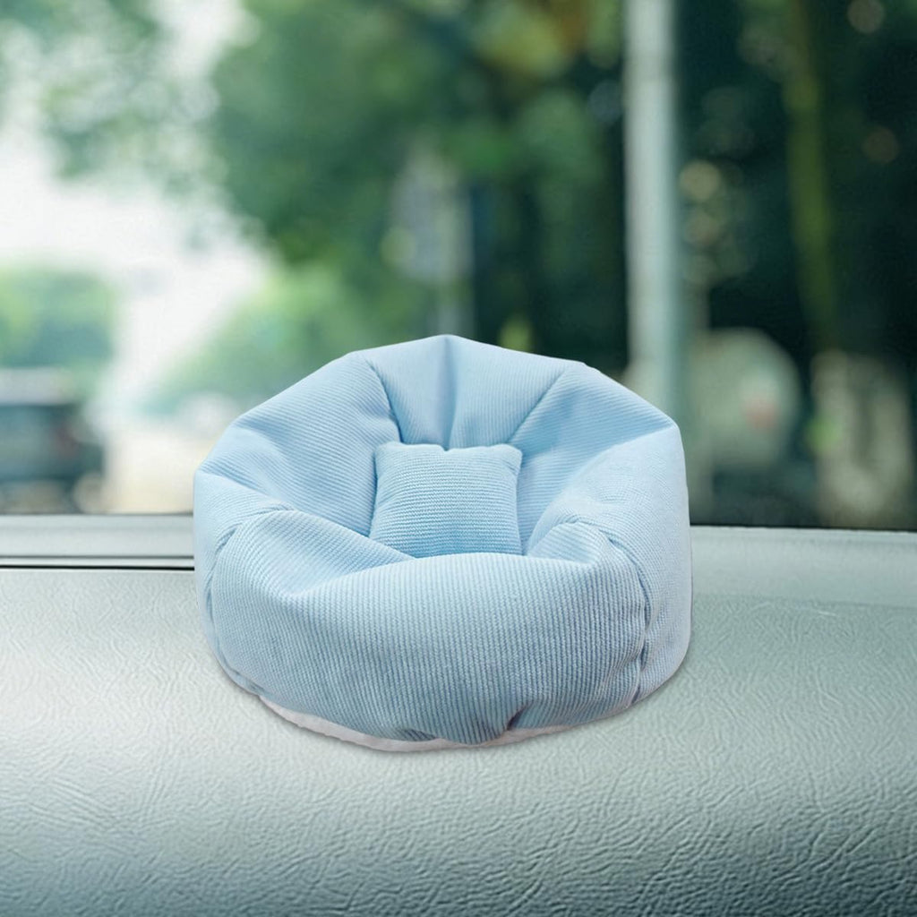 Toy Bean Bag Chair Car Dashboard Decoration, Mini Soft Automotive Lazy Sofa Ornament with Pillows, Cute Vehicle Interior Puppet Seat Accessories for Display Toy (Pink)