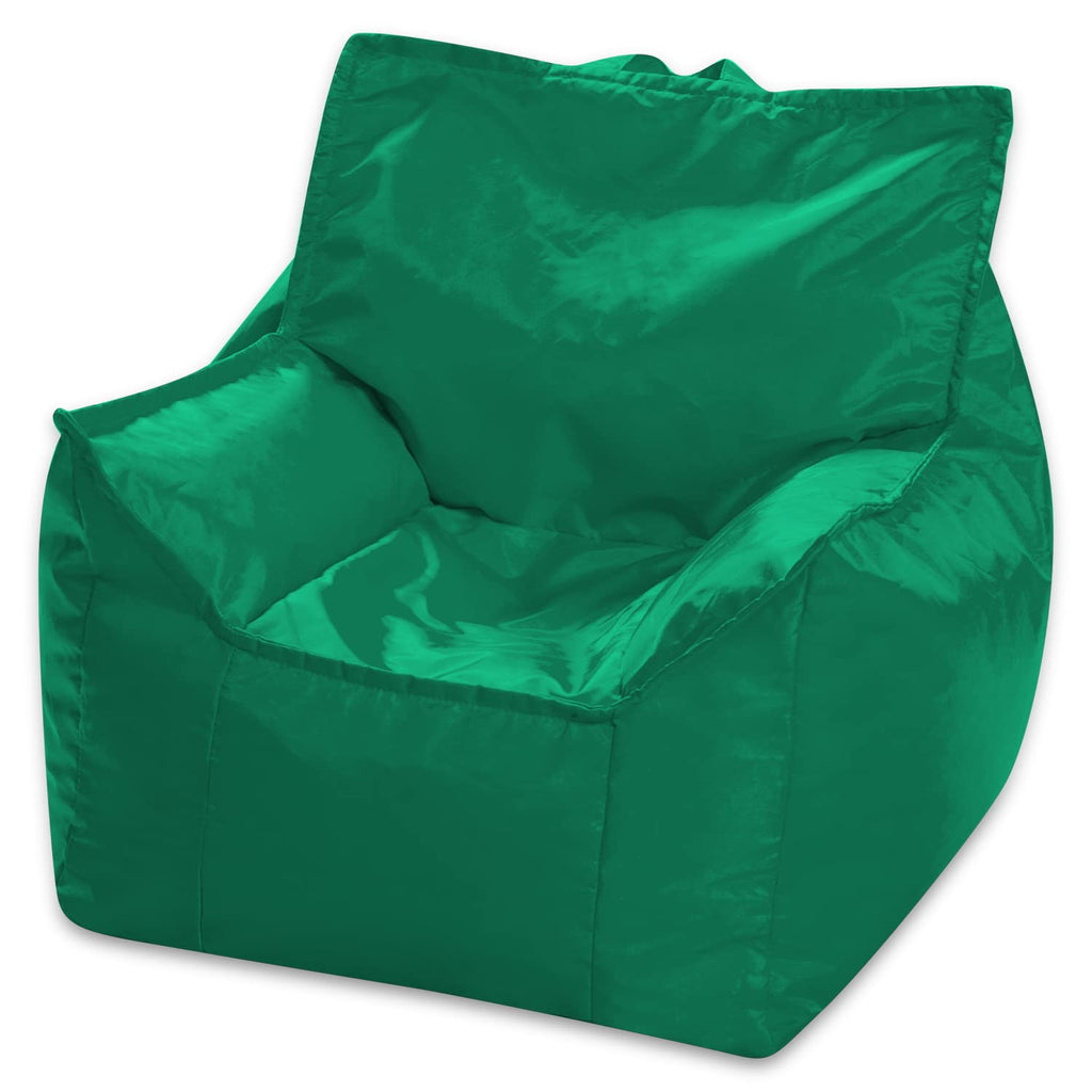 Posh Creations Structured Comfy Bean Bag Chair for Gaming, Reading, and Watching TV, Malibu Lounge, Canvas - Forest Critters on White