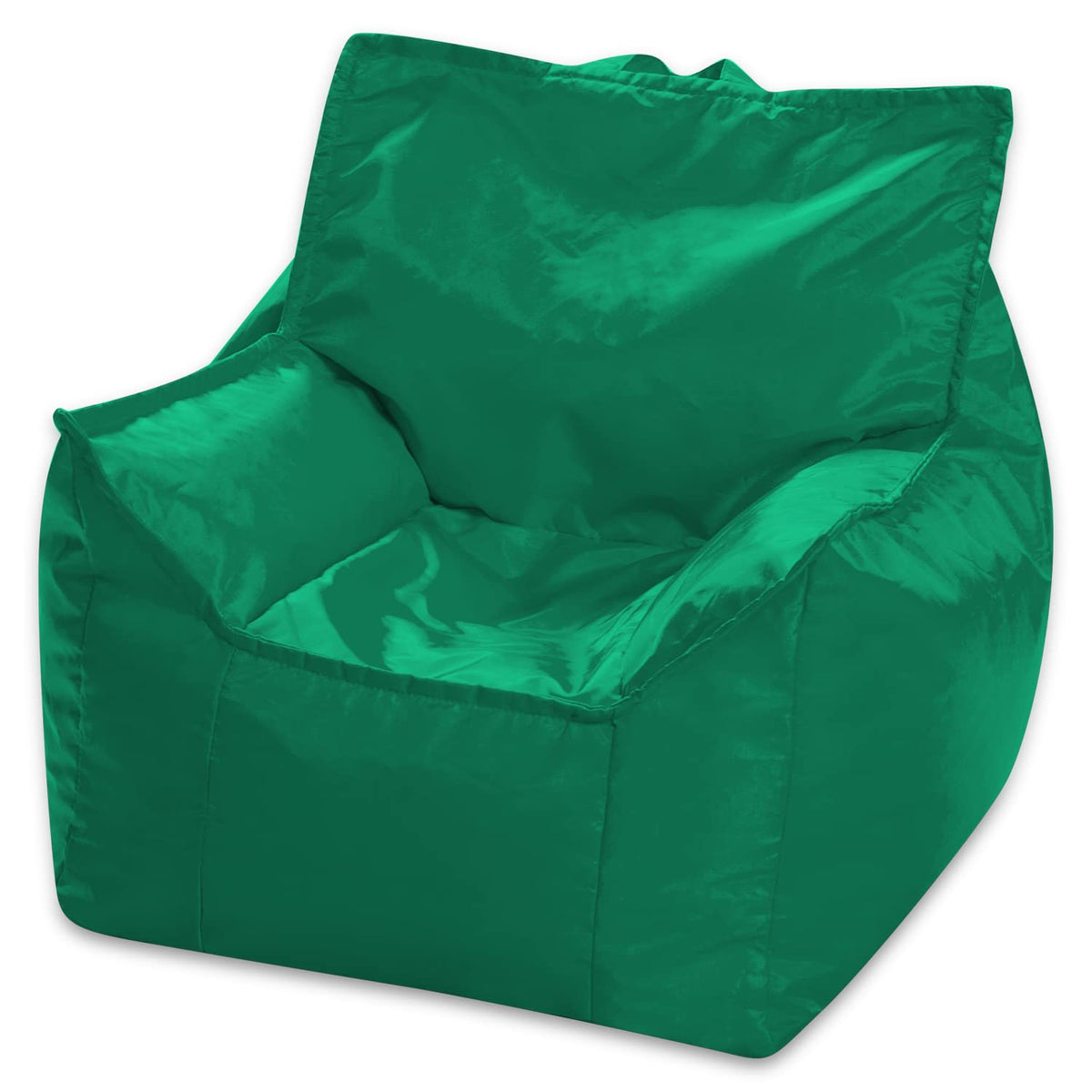 Posh Creations Structured Comfy Bean Bag Chair for Gaming, Reading, and Watching TV, Malibu Lounge, Canvas - Forest Critters on White