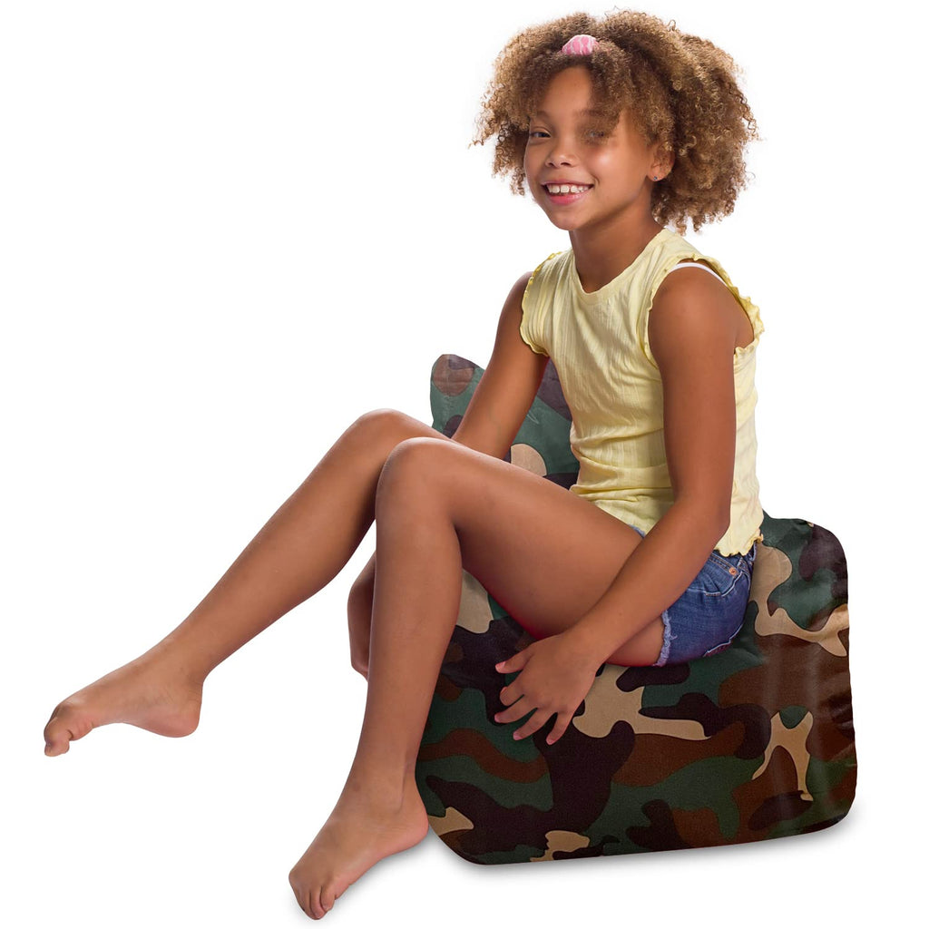 Posh Creations Pasadena Bean Bag Toddlers and Kids, Comfy Chair for Children, Soft Nylon-Lime