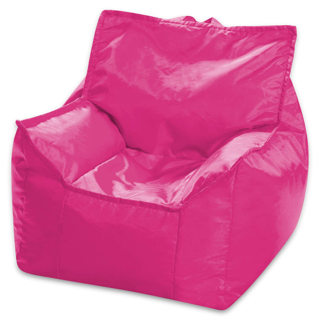 Posh Creations Structured Comfy Bean Bag Chair for Gaming, Reading, and Watching TV, Malibu Lounge, Canvas - Forest Critters on White