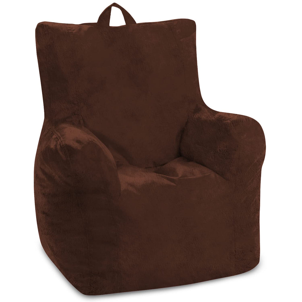 Posh Creations Structured Comfy Bean Bag Chair for Gaming, Reading, and Watching TV, Malibu Lounge, Canvas - Forest Critters on White
