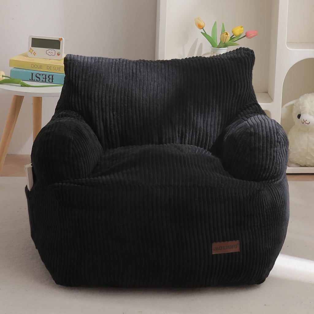 MAXYOYO Kids Bean Bag Chair, Stuffed Bean Bag Sofa, Navy, Standard