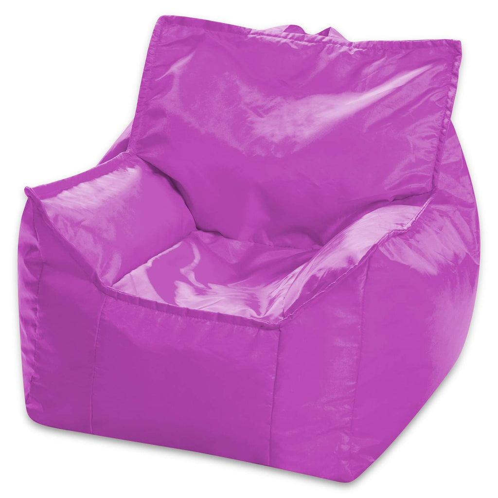 Posh Creations Structured Comfy Bean Bag Chair for Gaming, Reading, and Watching TV, Malibu Lounge, Canvas - Forest Critters on White