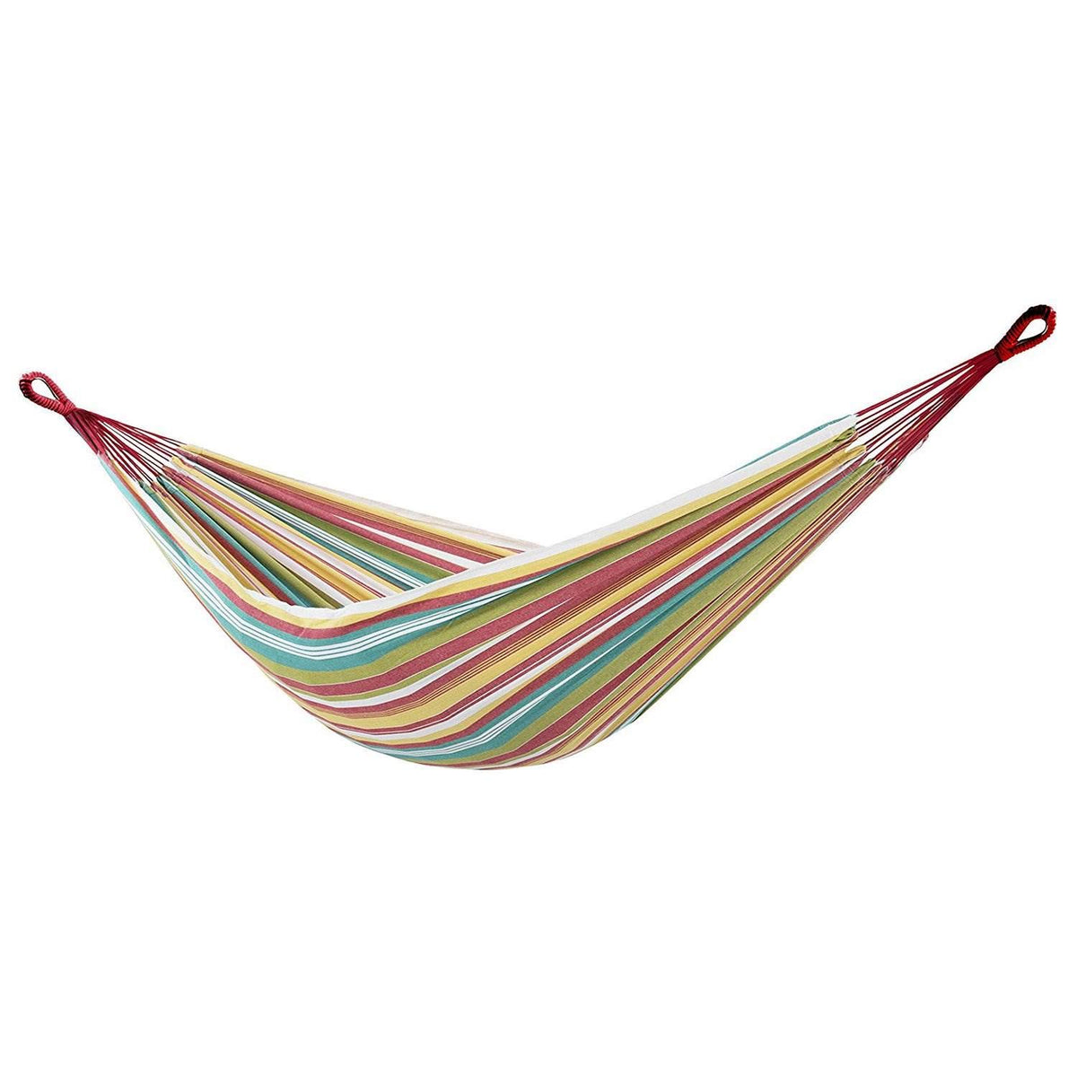 Vivere Brazilian Style Double Outdoor Cotton Hammock with Carry Bag, Cayo Reef