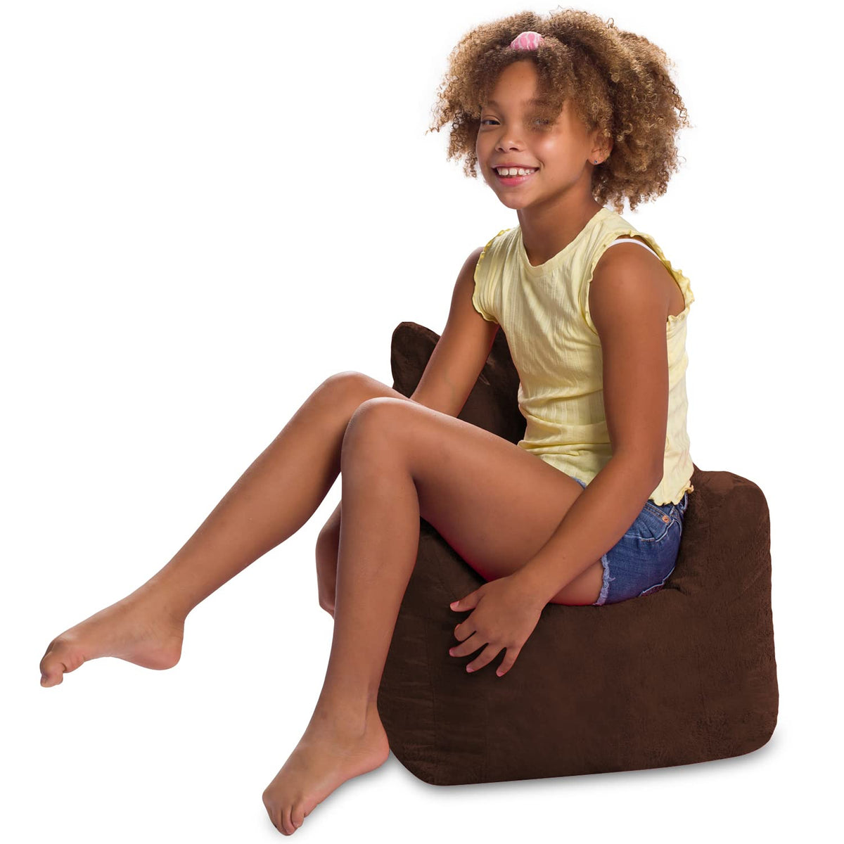 Posh Creations Pasadena Bean Bag Toddlers and Kids, Comfy Chair for Children, Soft Nylon-Lime