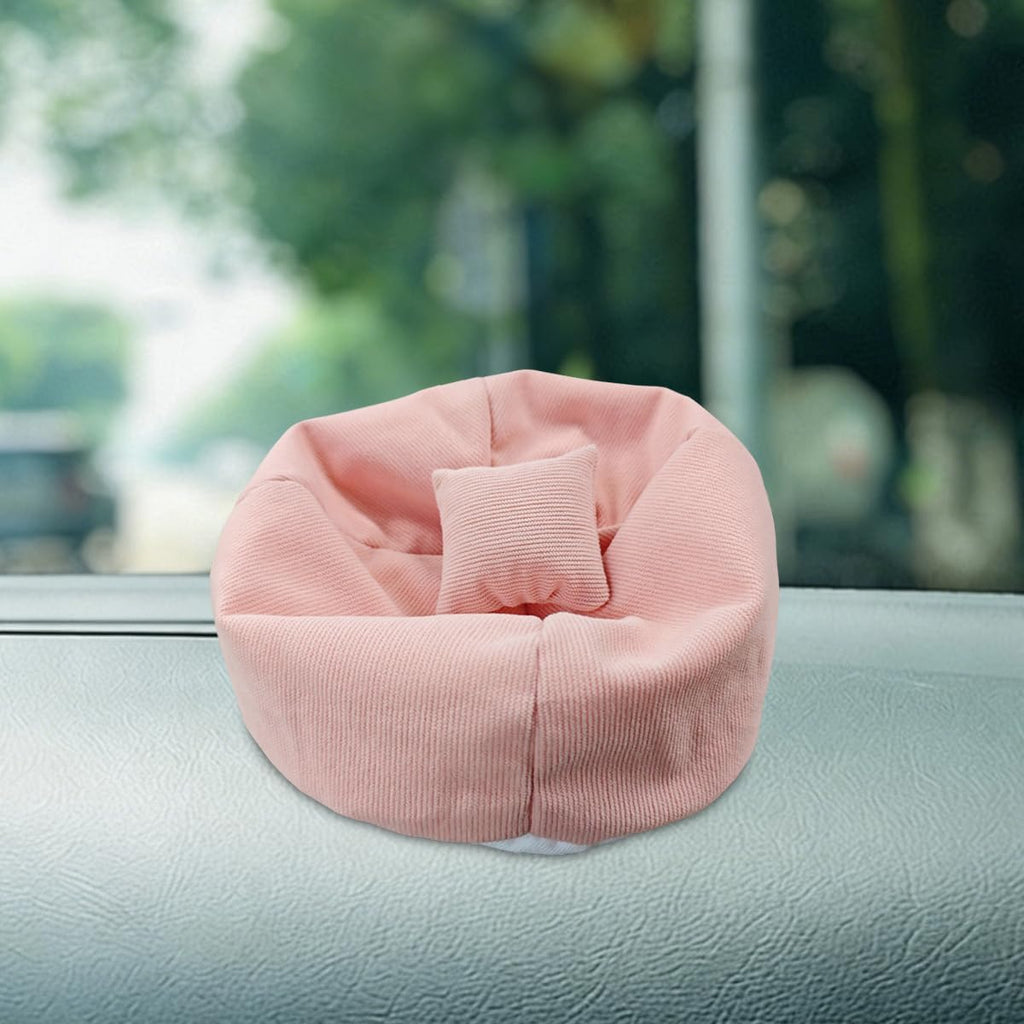 Toy Bean Bag Chair Car Dashboard Decoration, Mini Soft Automotive Lazy Sofa Ornament with Pillows, Cute Vehicle Interior Puppet Seat Accessories for Display Toy (Pink)