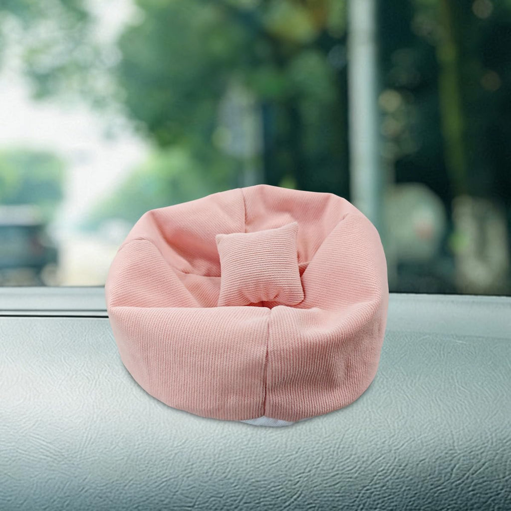 Toy Bean Bag Chair Car Dashboard Decoration, Mini Soft Automotive Lazy Sofa Ornament with Pillows, Cute Vehicle Interior Puppet Seat Accessories for Display Toy (Pink)