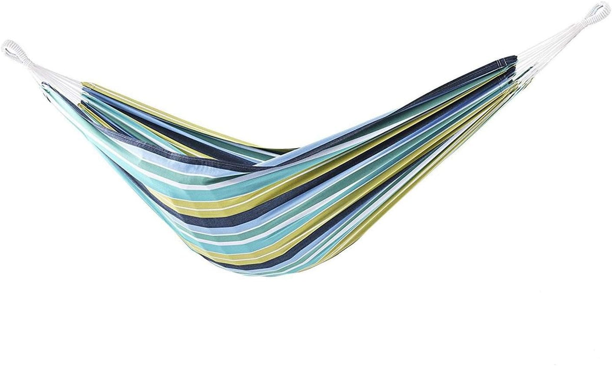Vivere Brazilian Style Double Outdoor Cotton Hammock with Carry Bag, Cayo Reef