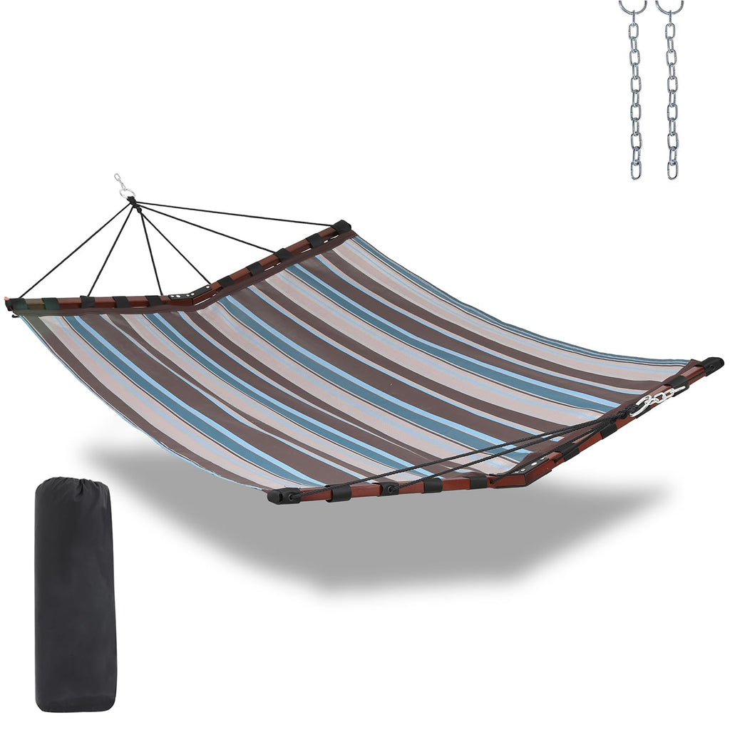 TegerDeger 12FT 2 Person Hammock with Stand V-Shape Spreader Bar - Beige