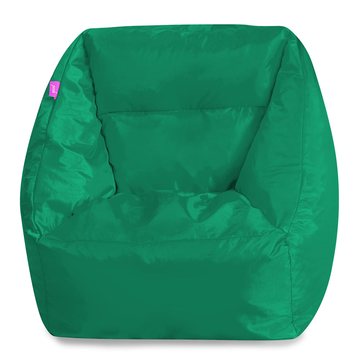 Posh Creations Structured Comfy Bean Bag Chair for Gaming, Reading, and Watching TV, Malibu Lounge, Canvas - Forest Critters on White