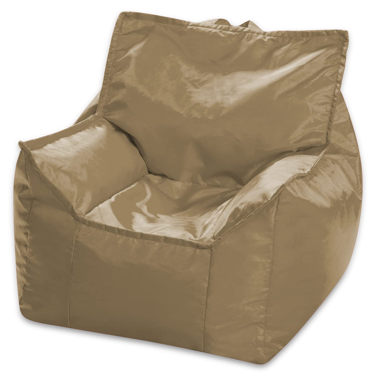Posh Creations Structured Comfy Bean Bag Chair for Gaming, Reading, and Watching TV, Malibu Lounge, Canvas - Forest Critters on White