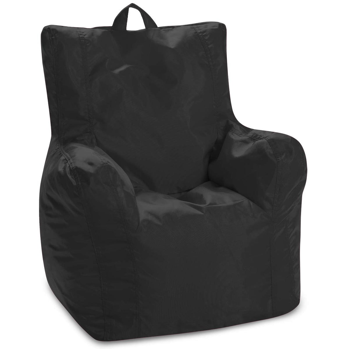 Posh Creations Structured Comfy Bean Bag Chair for Gaming, Reading, and Watching TV, Malibu Lounge, Canvas - Forest Critters on White