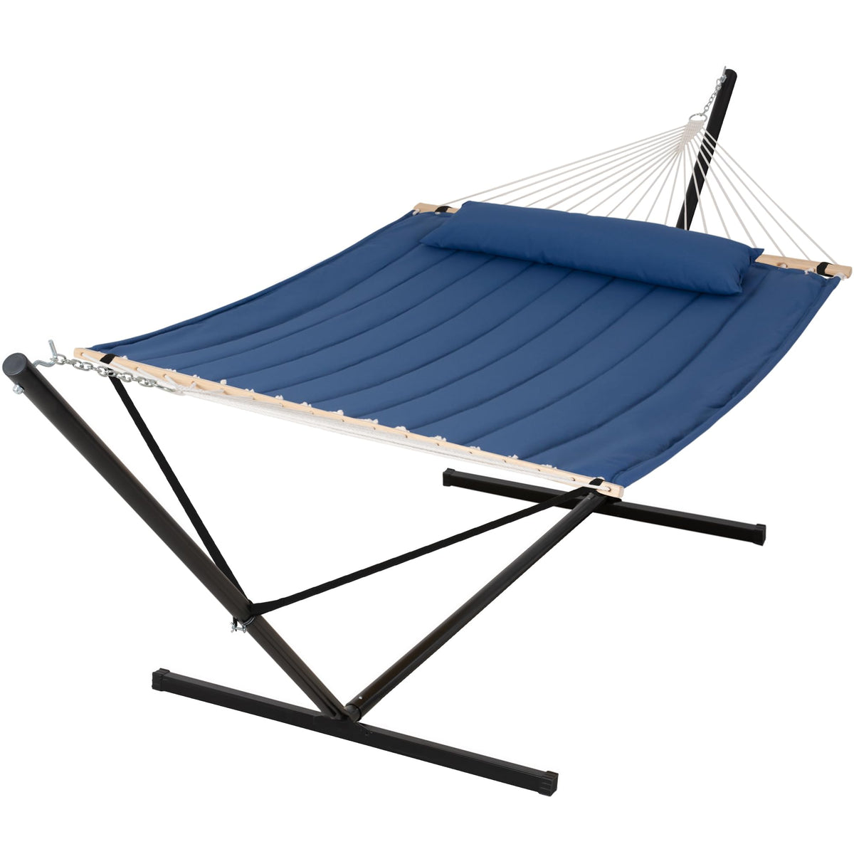 SUNCREAT Extra Large Double Hammock with Stand, 475lbs Capacity, Grey
