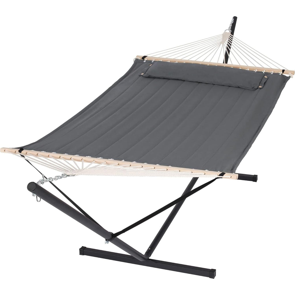 SUNCREAT 2 Person Hammock with Stand, 475 lbs Capacity, Dark Grey