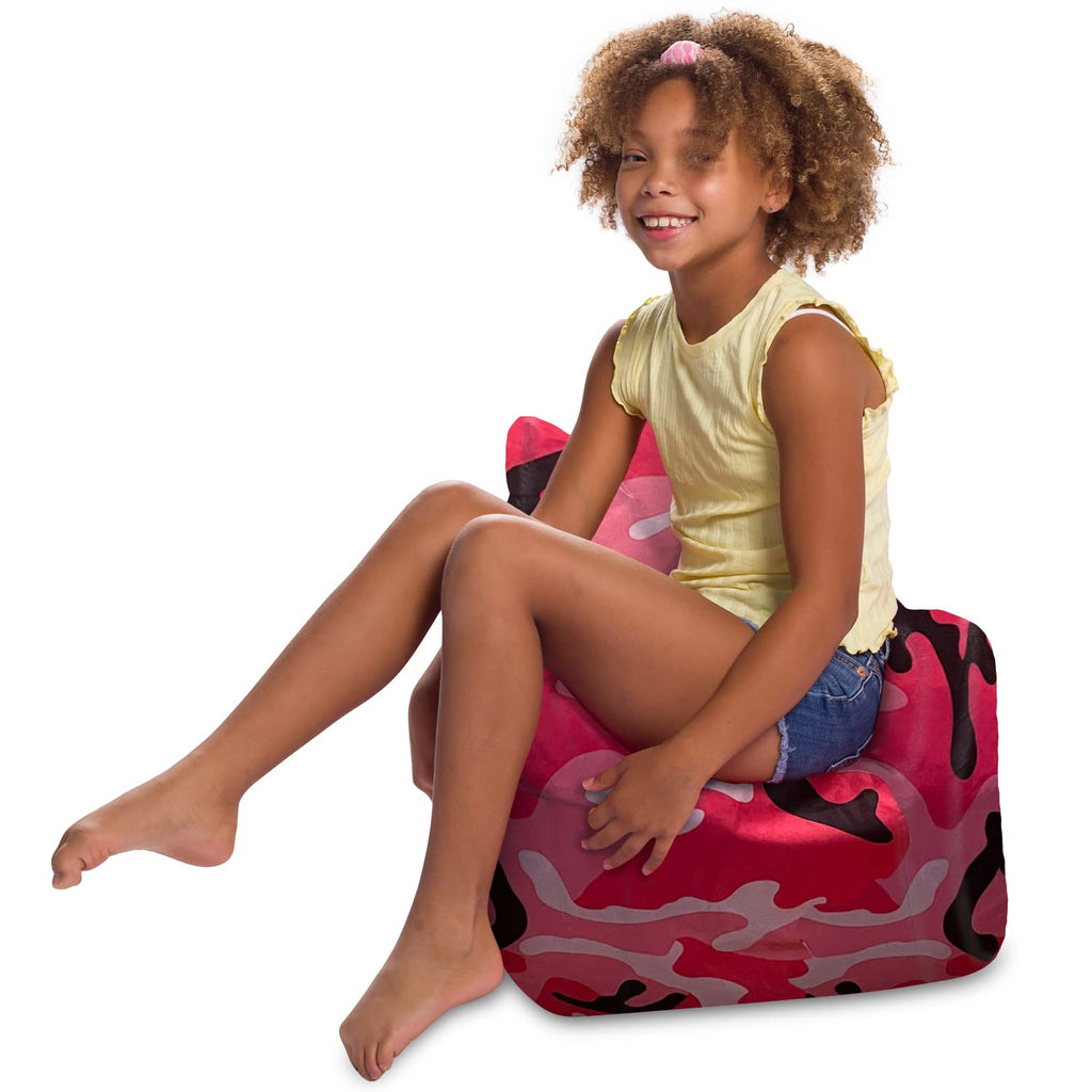 Posh Creations Pasadena Bean Bag Toddlers and Kids, Comfy Chair for Children, Soft Nylon-Lime