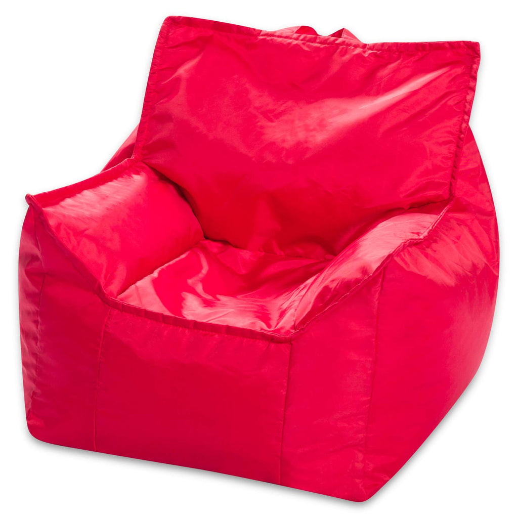 Posh Creations Structured Comfy Bean Bag Chair for Gaming, Reading, and Watching TV, Malibu Lounge, Canvas - Forest Critters on White