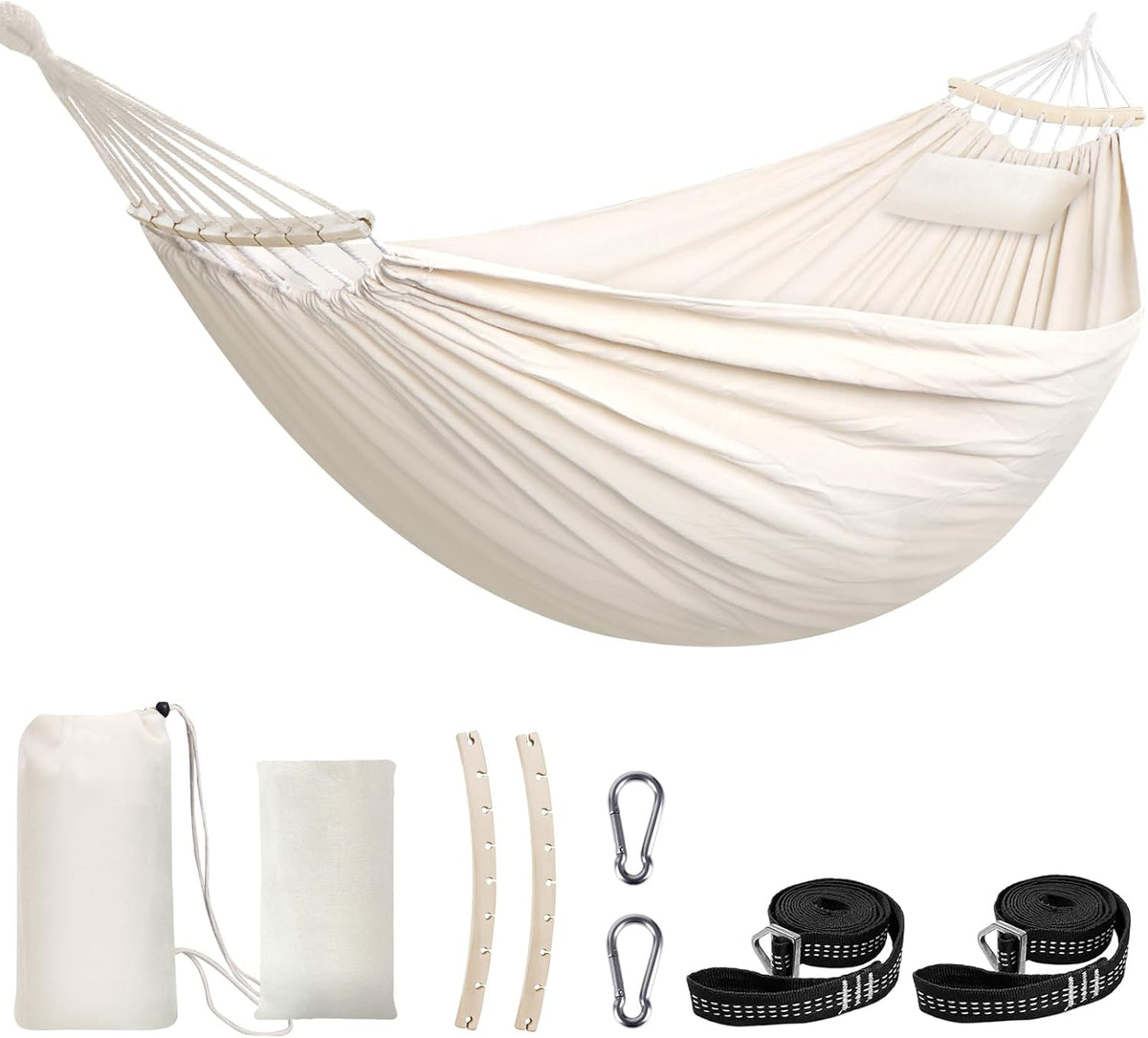 Chihee Cotton Hammock 8.9x4.9ft Holds Up to 660lbs Prevents Side-Tipping