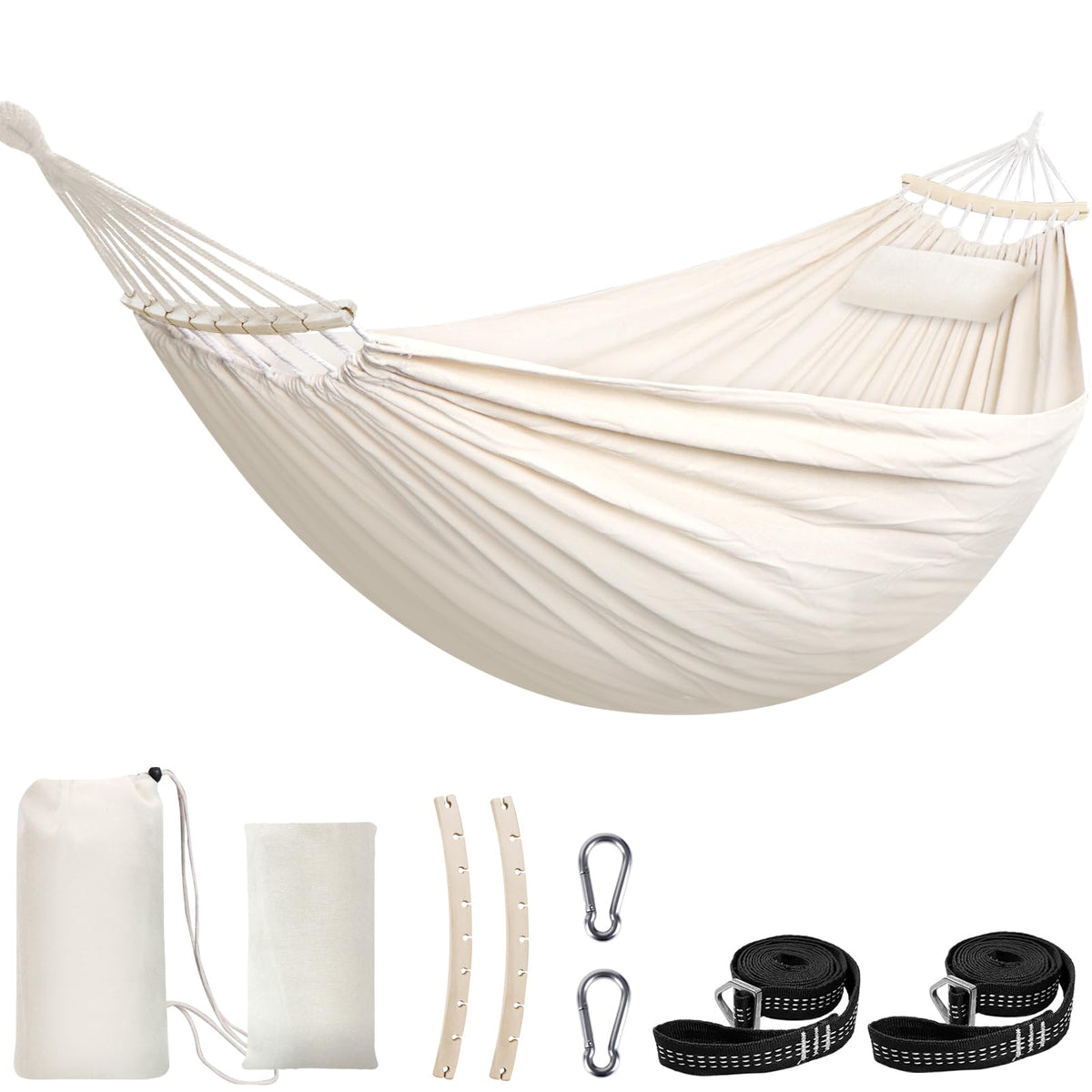 Chihee Cotton Hammock 8.9x4.9ft Holds Up to 660lbs Prevents Side-Tipping
