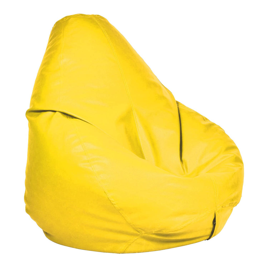 Ample Decor Bean Bag Cover (Filler Not Included), Plush Toys Storage Soft Leatherette, Durable Construction Sturdy Zipper, Ideal for Children and Teenagers - Yellow