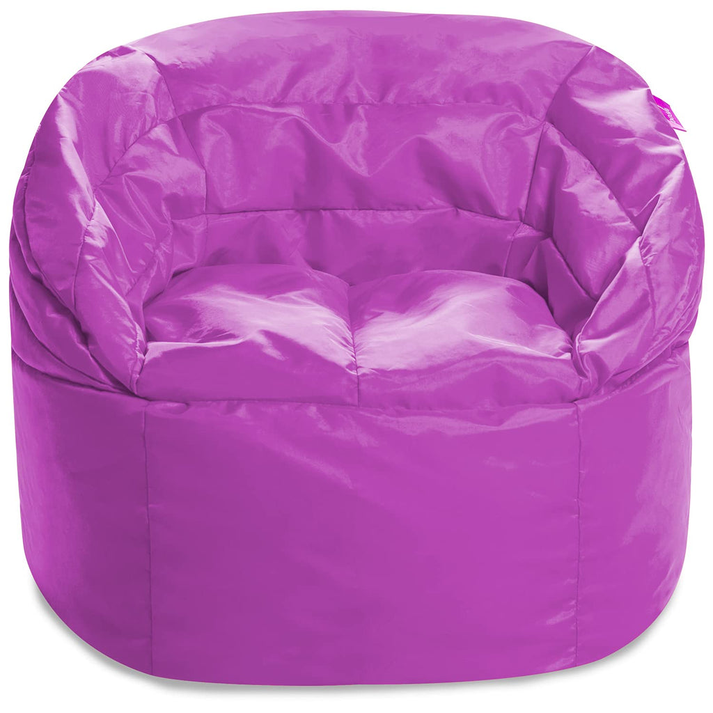 Posh Creations Structured Comfy Bean Bag Chair for Gaming, Reading, and Watching TV, Malibu Lounge, Canvas - Forest Critters on White