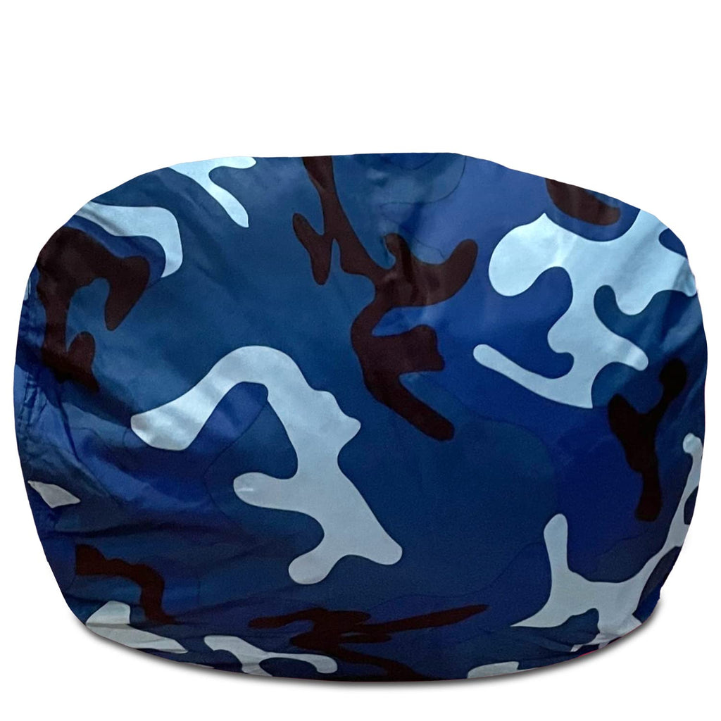 Posh Creations Structured Comfy Bean Bag Chair for Gaming, Reading, and Watching TV, Malibu Lounge, Canvas - Forest Critters on White