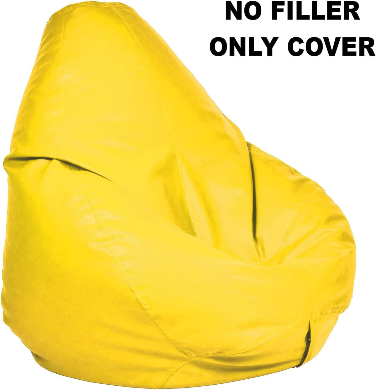 Ample Decor Bean Bag Cover (Filler Not Included), Plush Toys Storage Soft Leatherette, Durable Construction Sturdy Zipper, Ideal for Children and Teenagers - Yellow